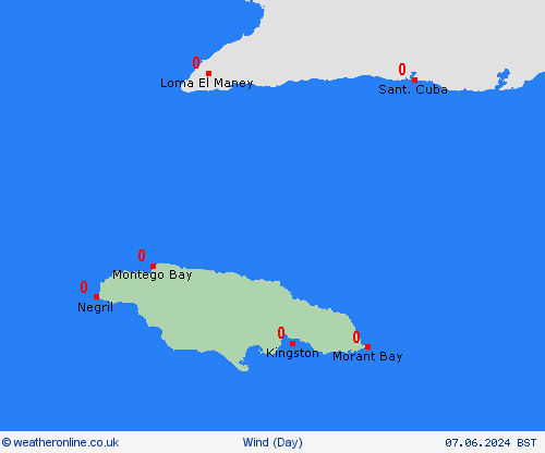 wind Jamaica Central America Forecast maps