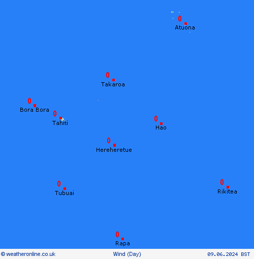 wind French Polynesia Oceania Forecast maps