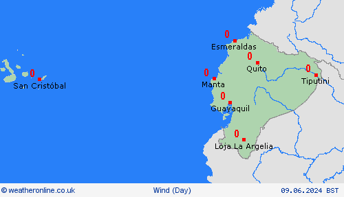 wind Ecuador South America Forecast maps