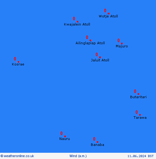 wind Marshall Islands Oceania Forecast maps