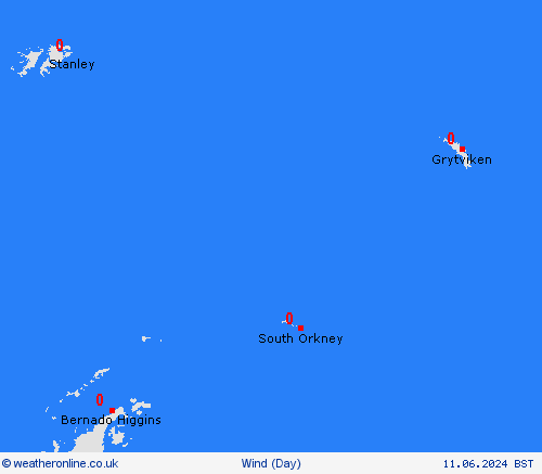 wind South Orkney Islands South America Forecast maps