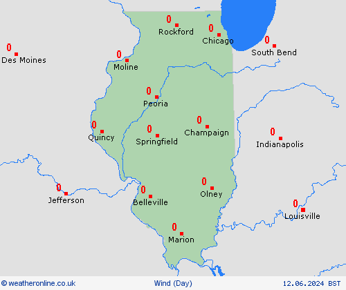 wind Illinois North America Forecast maps