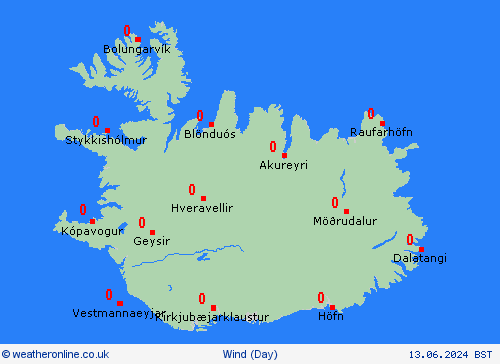 wind Iceland Europe Forecast maps