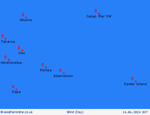 wind Pitcairn-Islands Oceania Forecast maps