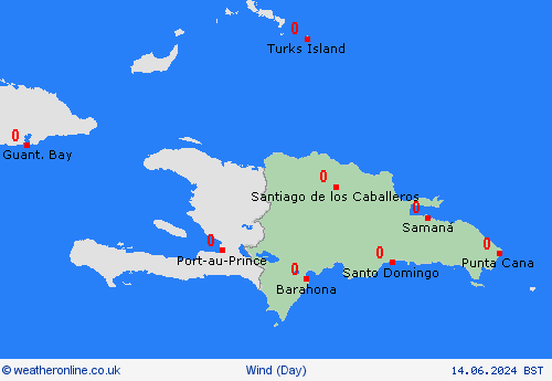 wind Dominican Republic Central America Forecast maps