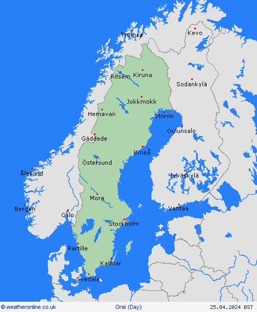 overview Švedija Europa Forecast maps
