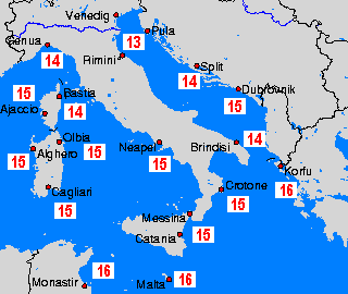 Adriatic and Tyrrhenian Sea - Seawater Temperature